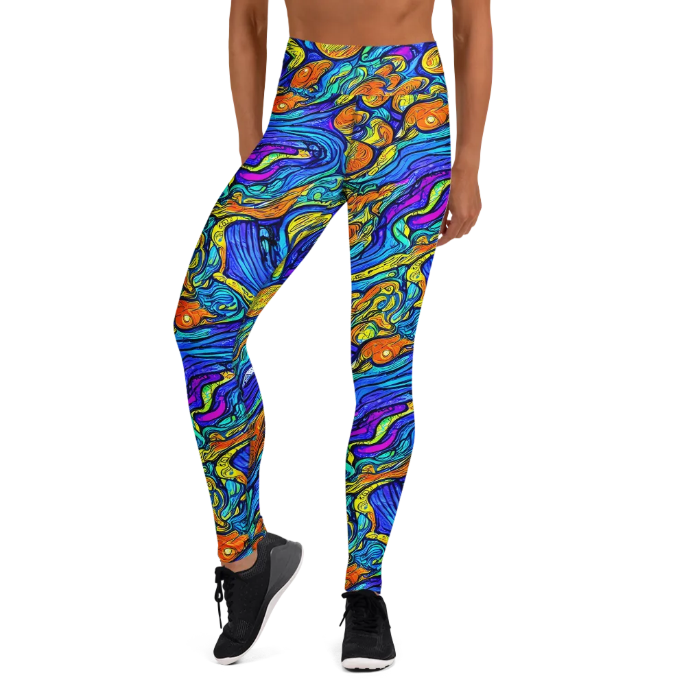 Sonic Sea on Yoga Leggings — Front