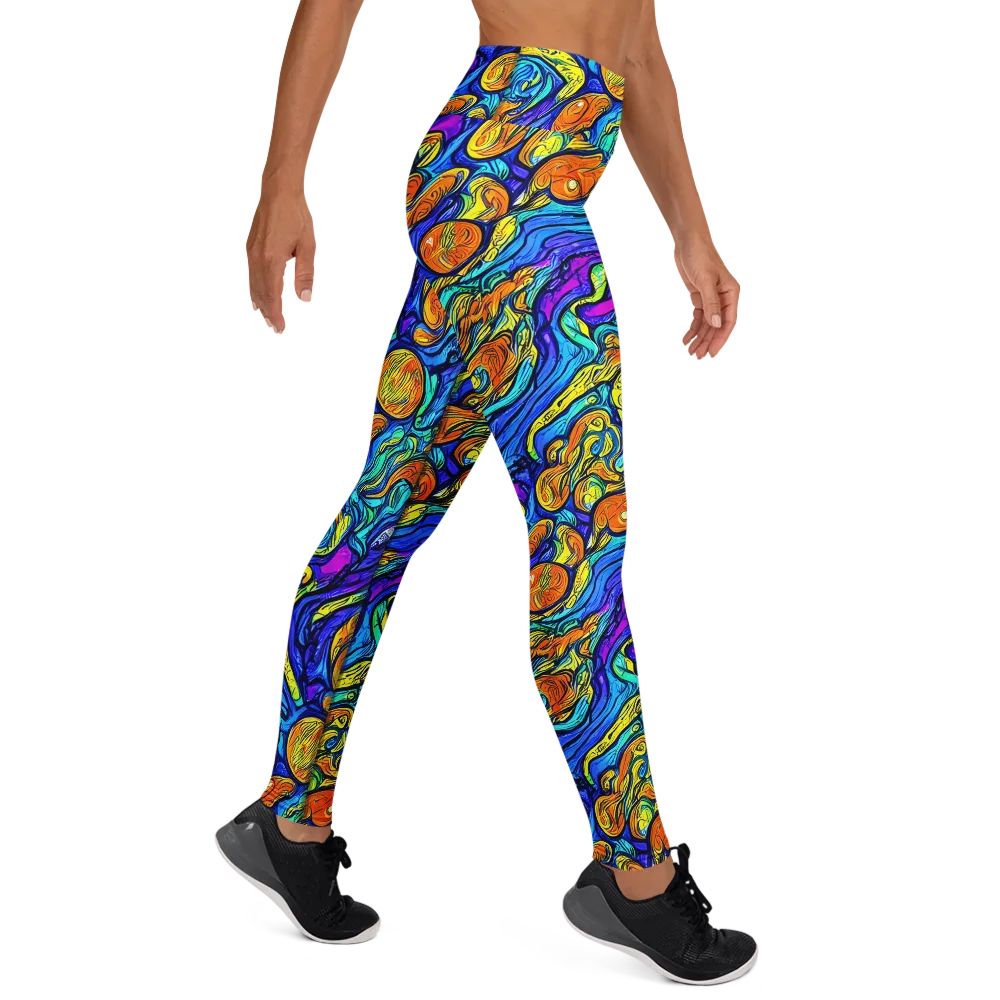 Sonic Sea on Yoga Leggings — Right
