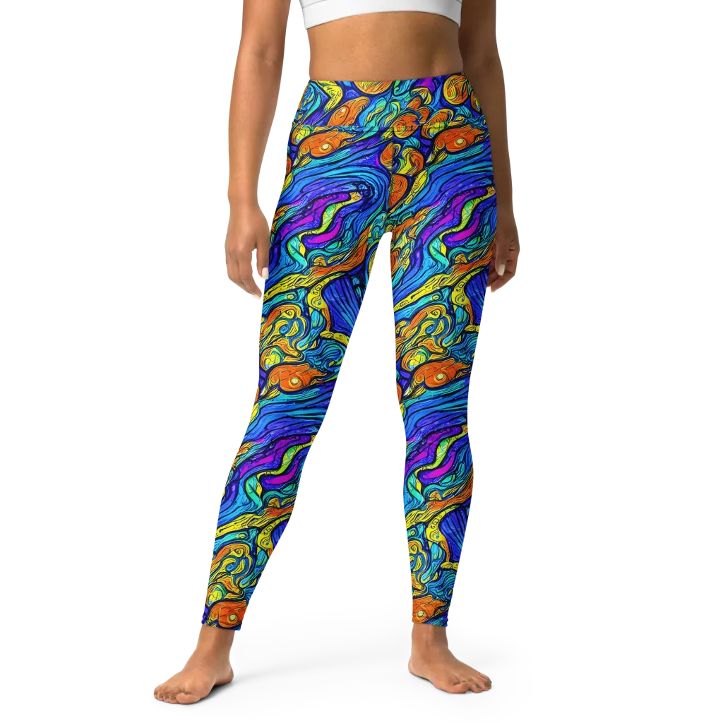 Sonic Sea on Yoga Leggings — Front