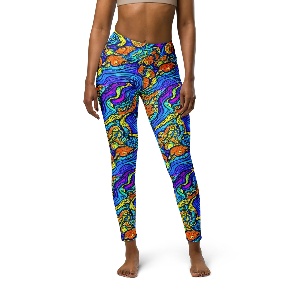 Sonic Sea on Yoga Leggings — Front