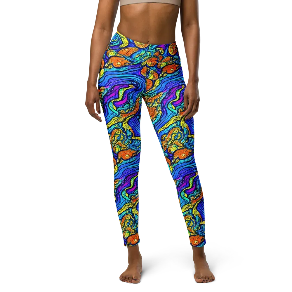 Sonic Sea on Yoga Leggings — Front