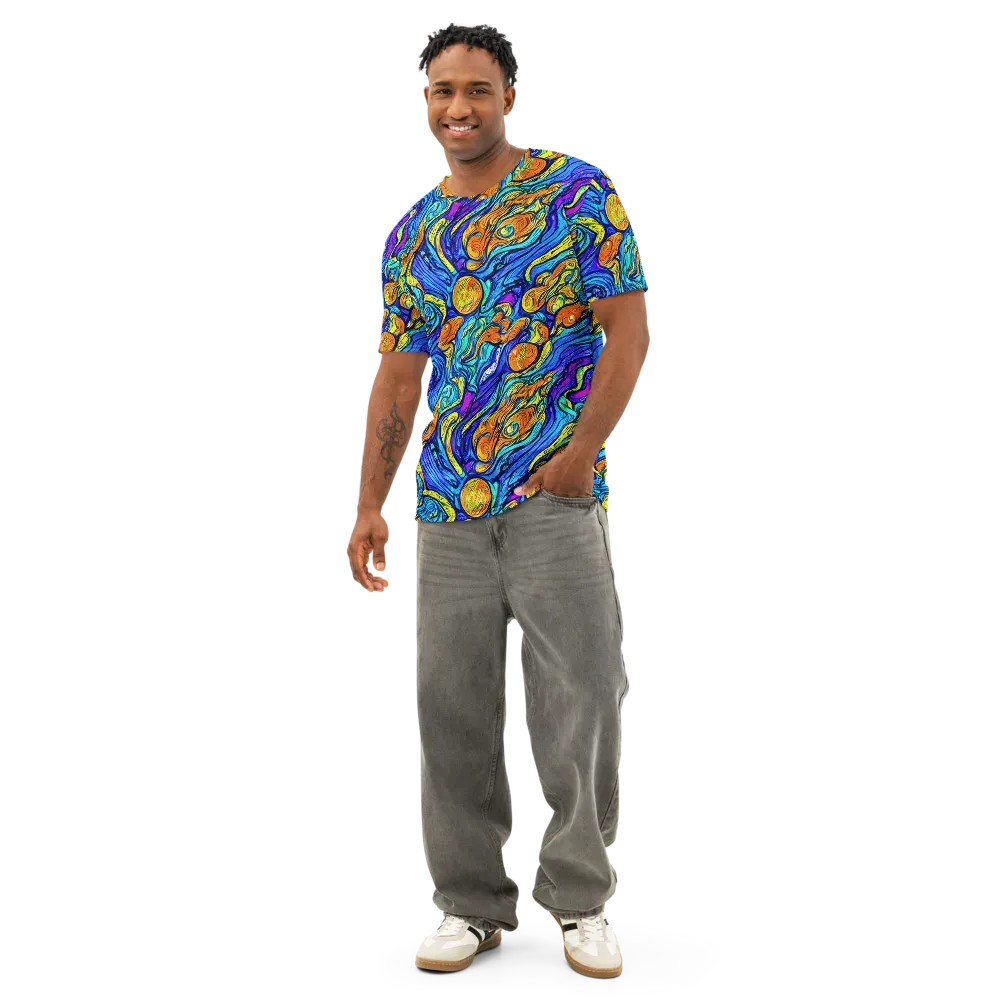 Sonic Sea on Men's Cotton Crew Neck T-Shirt — Front