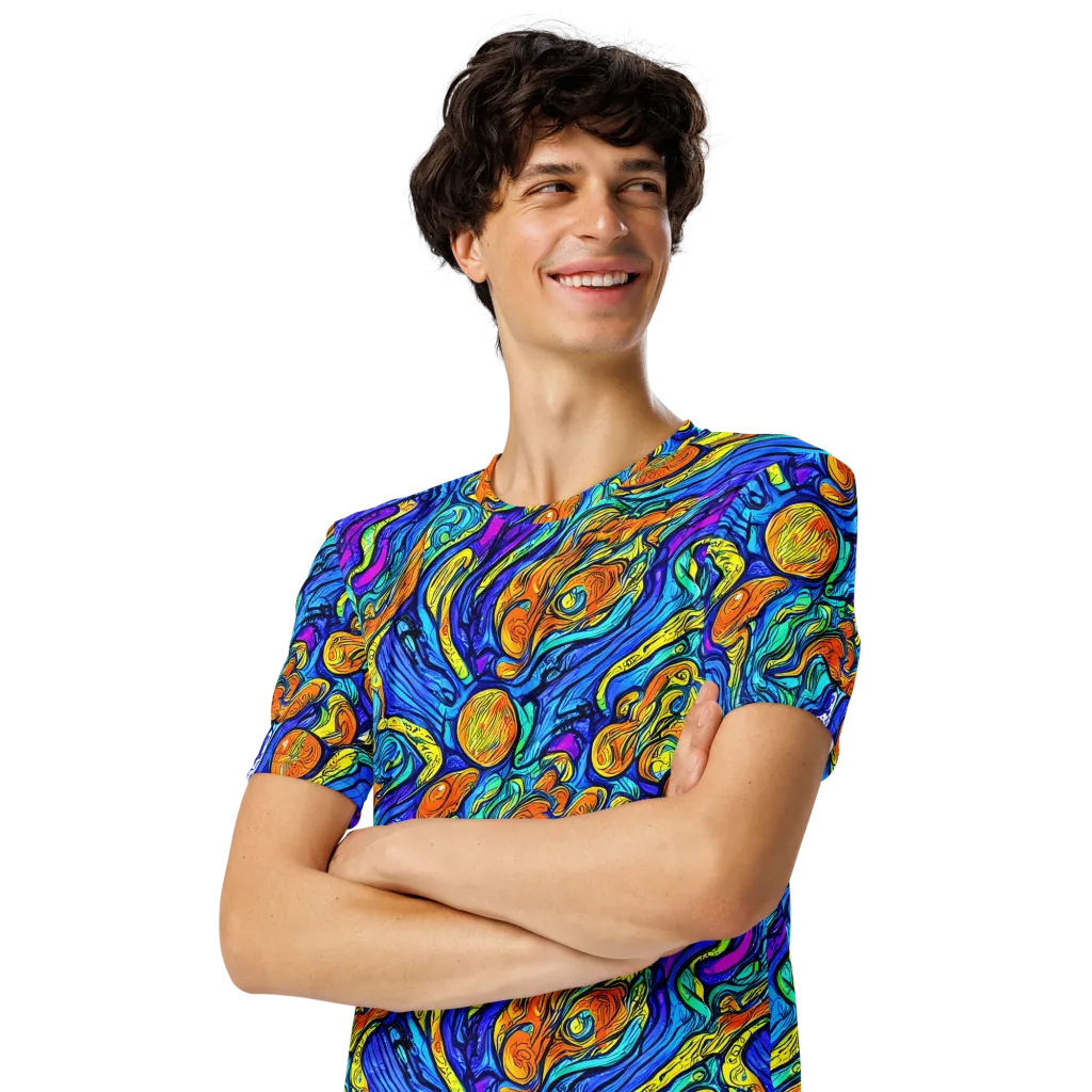 Sonic Sea on Men's Crew Neck T-Shirt — Left Front