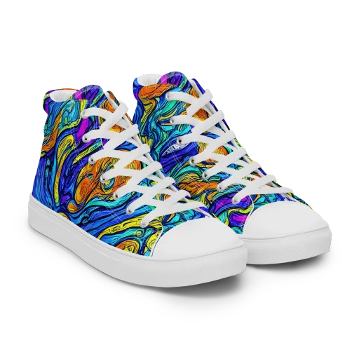 Sonic Sea on a Men's High Top Canvas Shoes