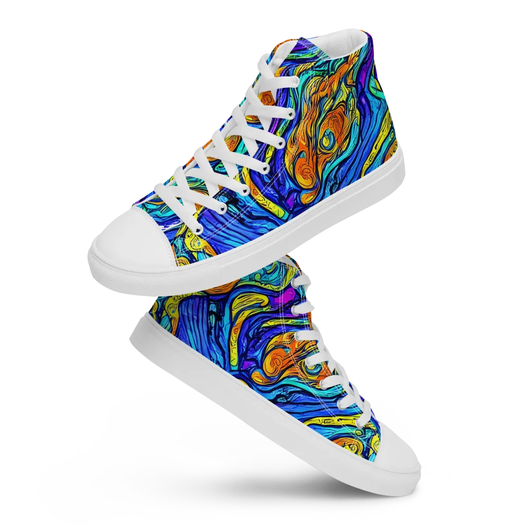 Sonic Sea on Men's High Top Canvas Shoes — Front
