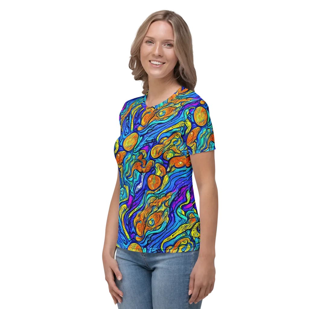Sonic Sea on Women's Crew Neck T-Shirt — Left