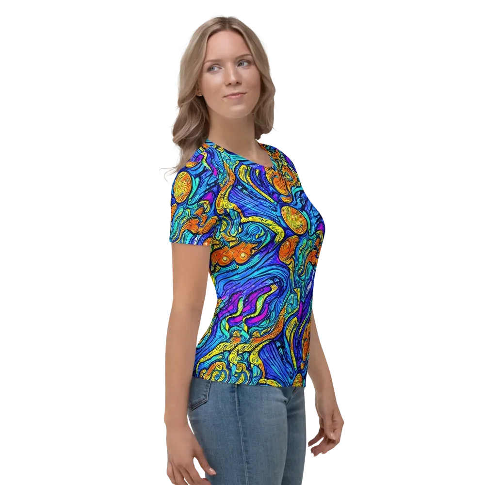 Sonic Sea on Women's Crew Neck T-Shirt — Right
