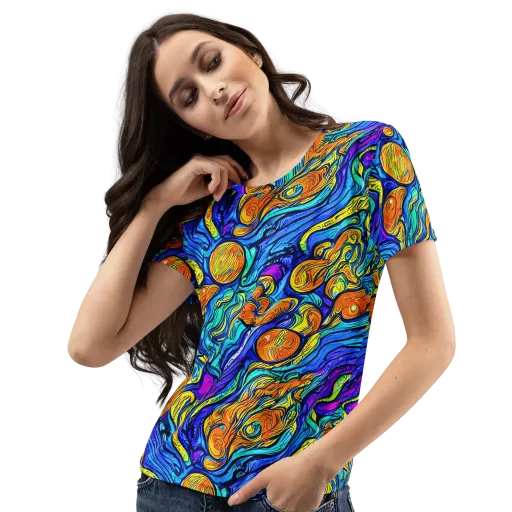 Sonic Sea on a Women's Crew Neck T-Shirt