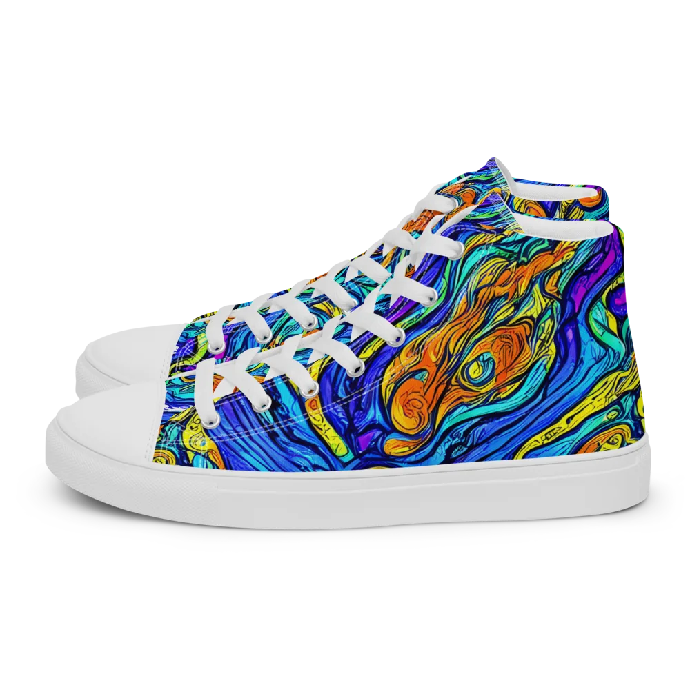 Sonic Sea on Women's High Top Canvas Shoes — Left