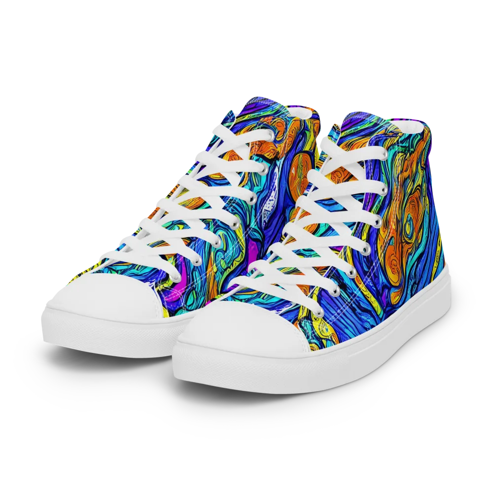 Sonic Sea on Women's High Top Canvas Shoes — Left Front
