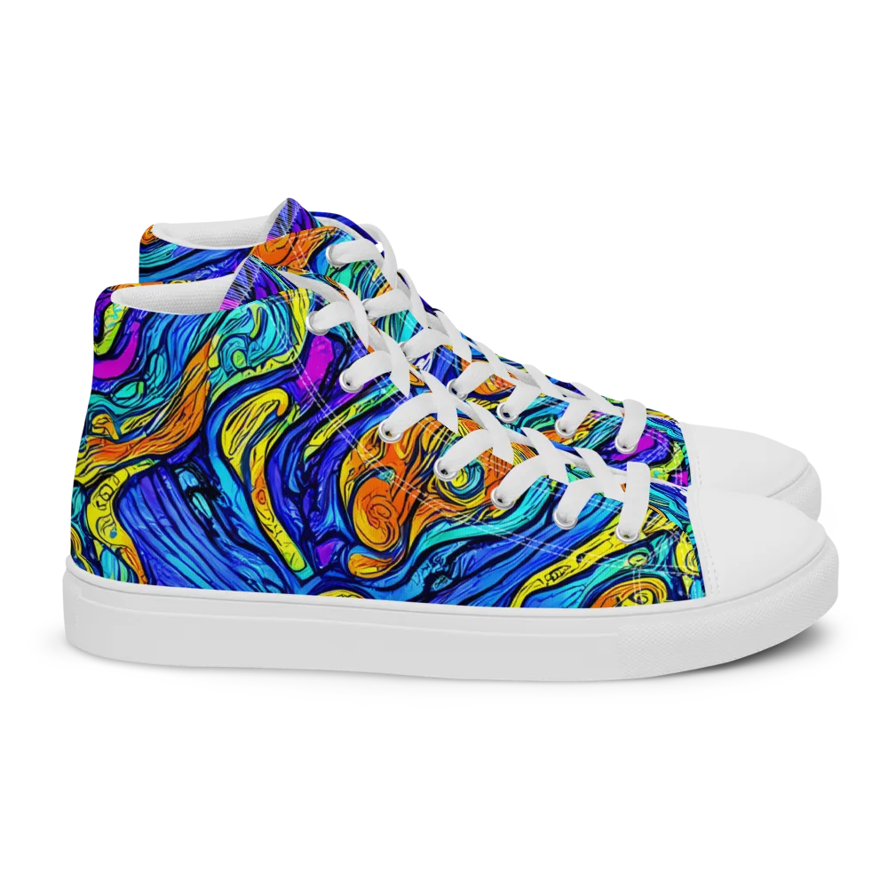 Sonic Sea on Women's High Top Canvas Shoes — Right