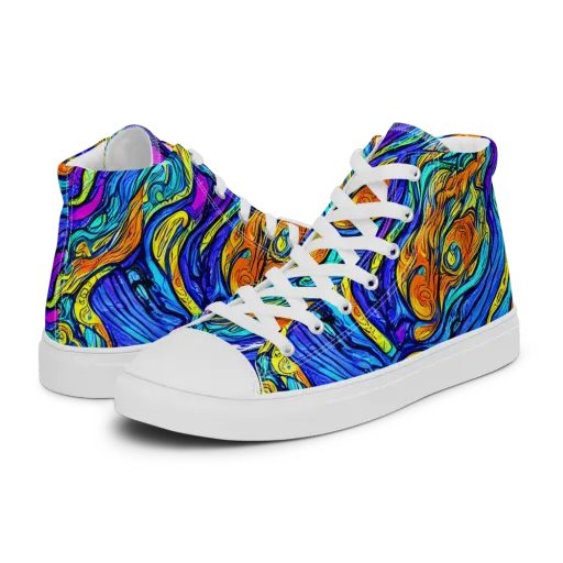 Sonic Sea on a Women's High Top Canvas Shoes
