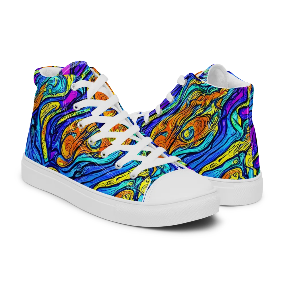 Sonic Sea on Women's High Top Canvas Shoes — Right