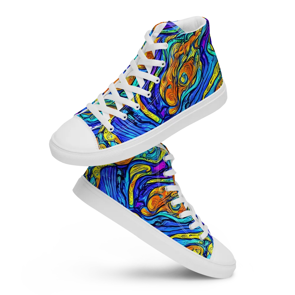 Sonic Sea on Women's High Top Canvas Shoes — Front