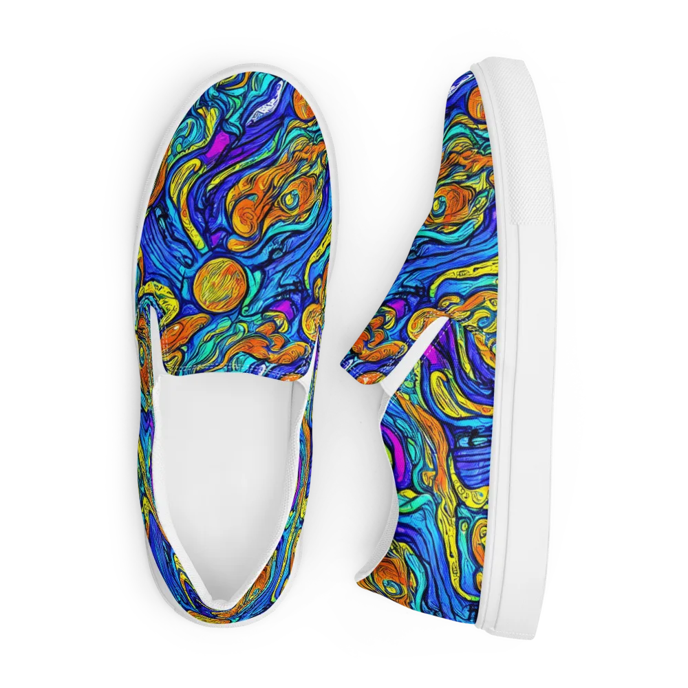 Sonic Sea on Men's Slip-On Canvas Shoes — Front