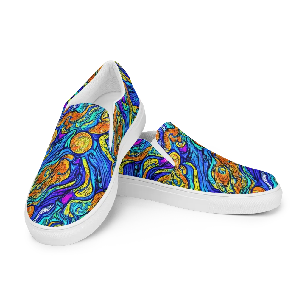 Sonic Sea on Women's Slip-On Canvas Shoes — Left Front
