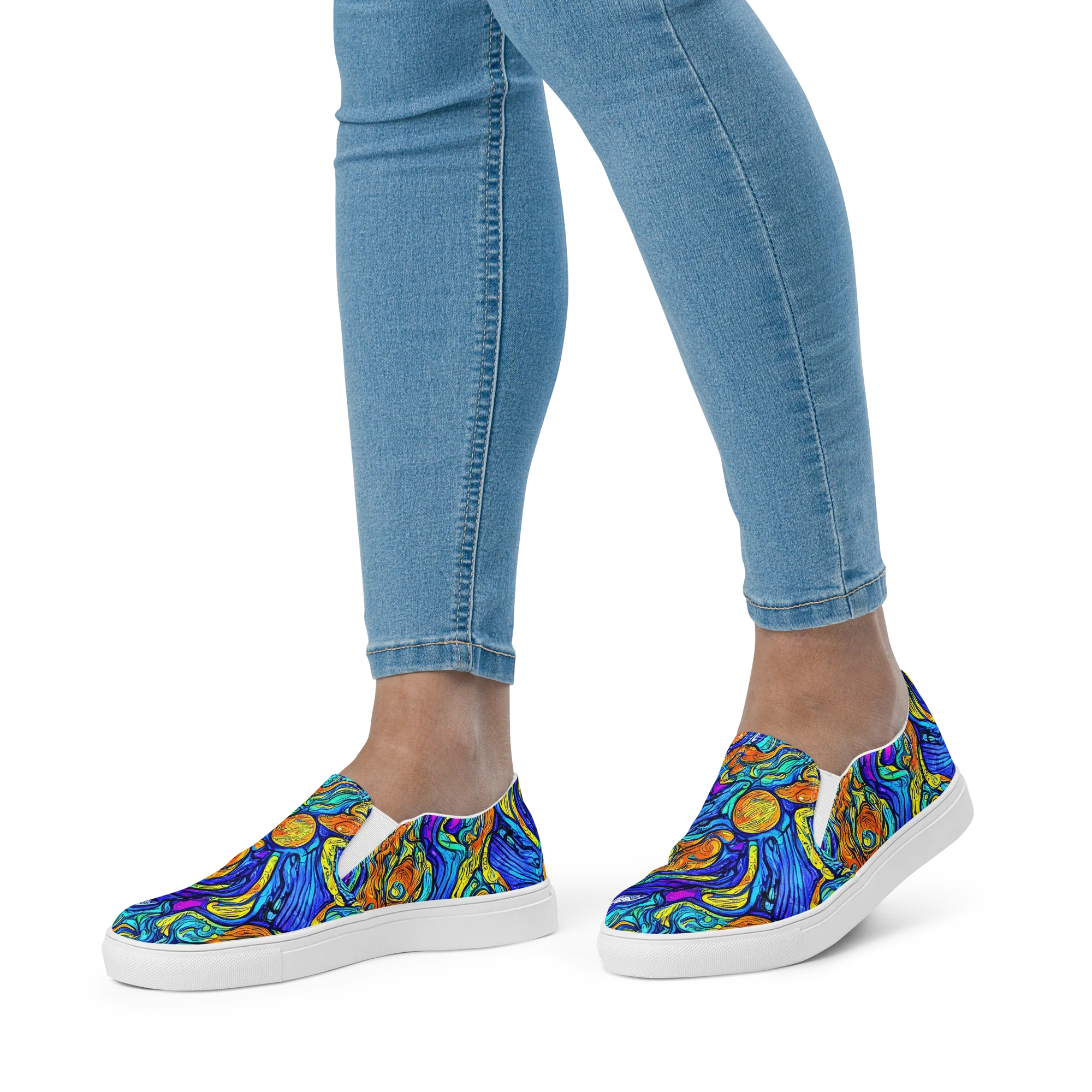 Sonic Sea on Women's Slip-On Canvas Shoes — Front