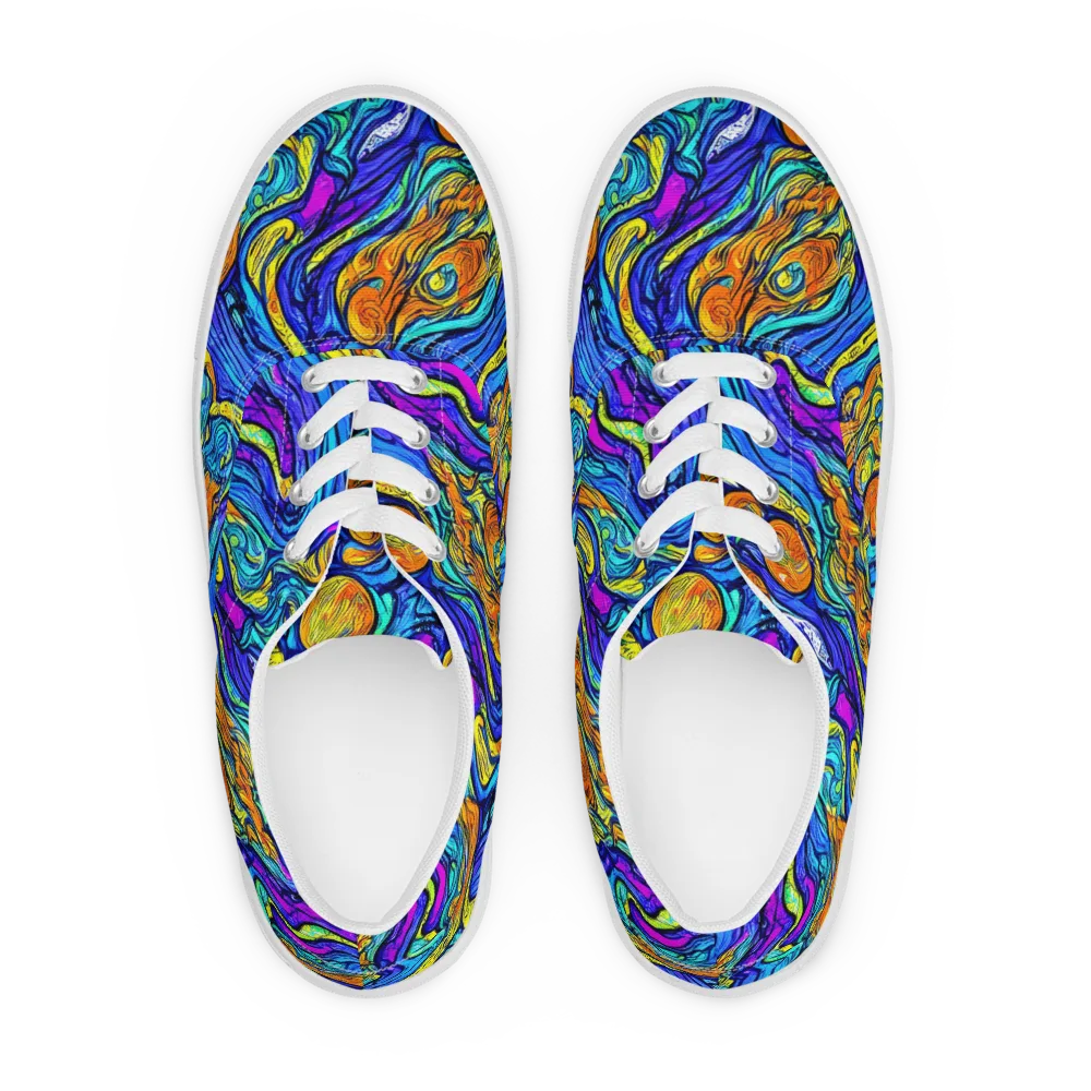Sonic Sea on Men's Lace-Up Canvas Shoes — Front