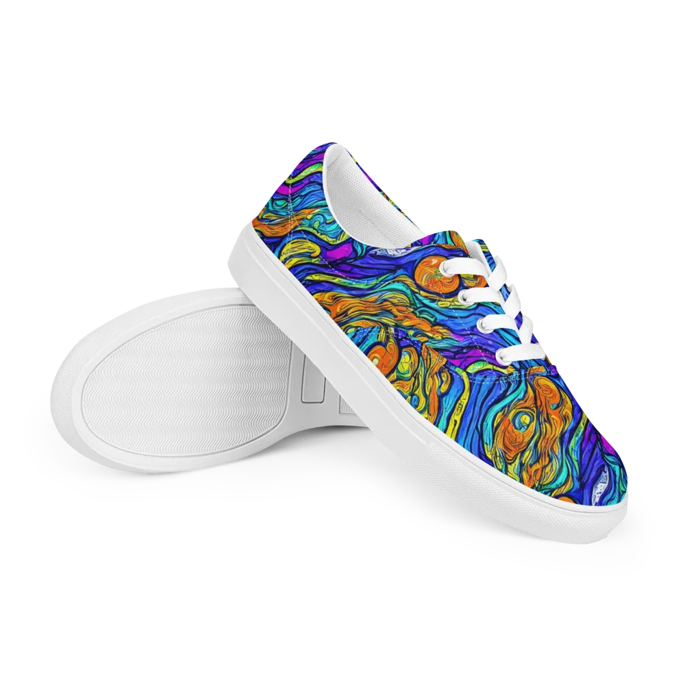 Sonic Sea on Men's Lace-Up Canvas Shoes — Right Front