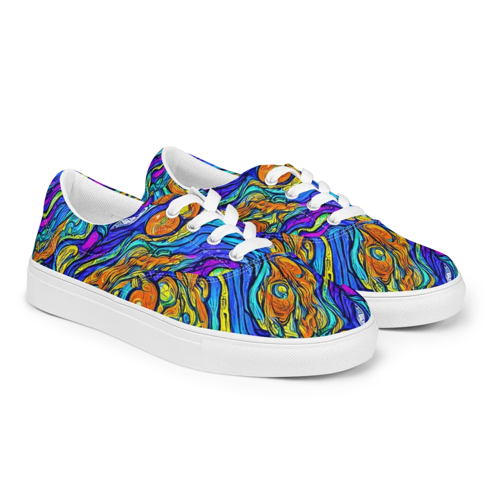 Sonic Sea on Men's Lace-Up Canvas Shoes — Right Front