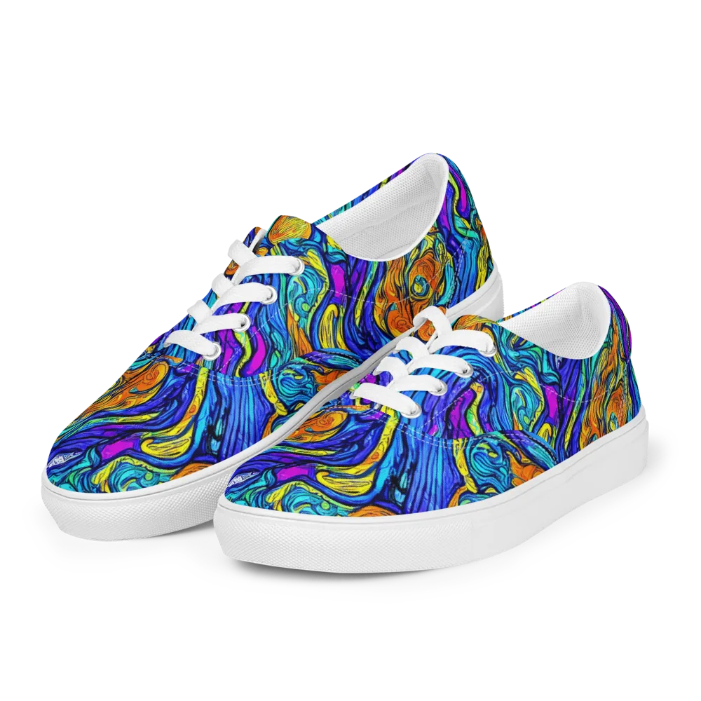 Sonic Sea on Men's Lace-Up Canvas Shoes — Left Front