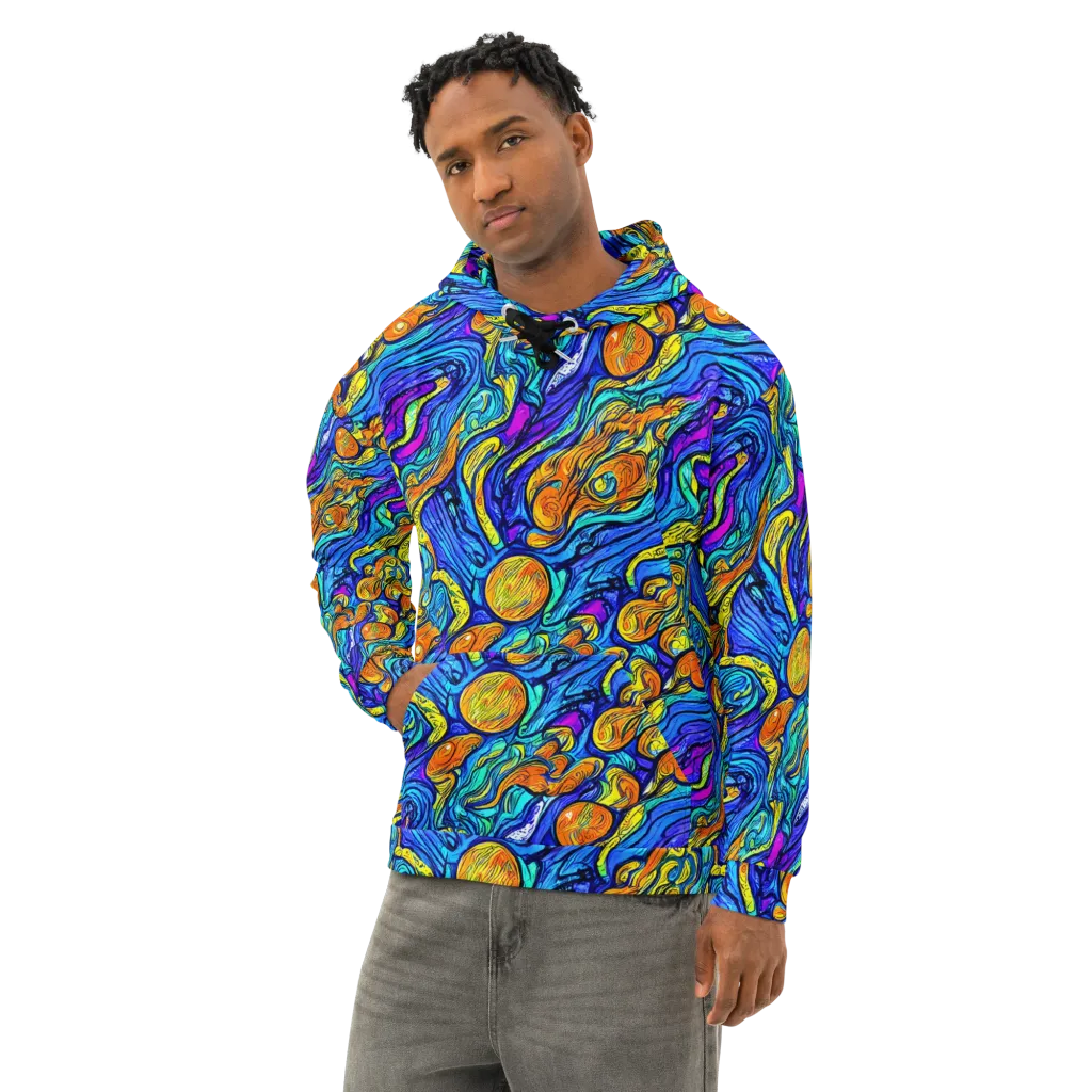 Sonic Sea on Cotton Hoodie — Left Front
