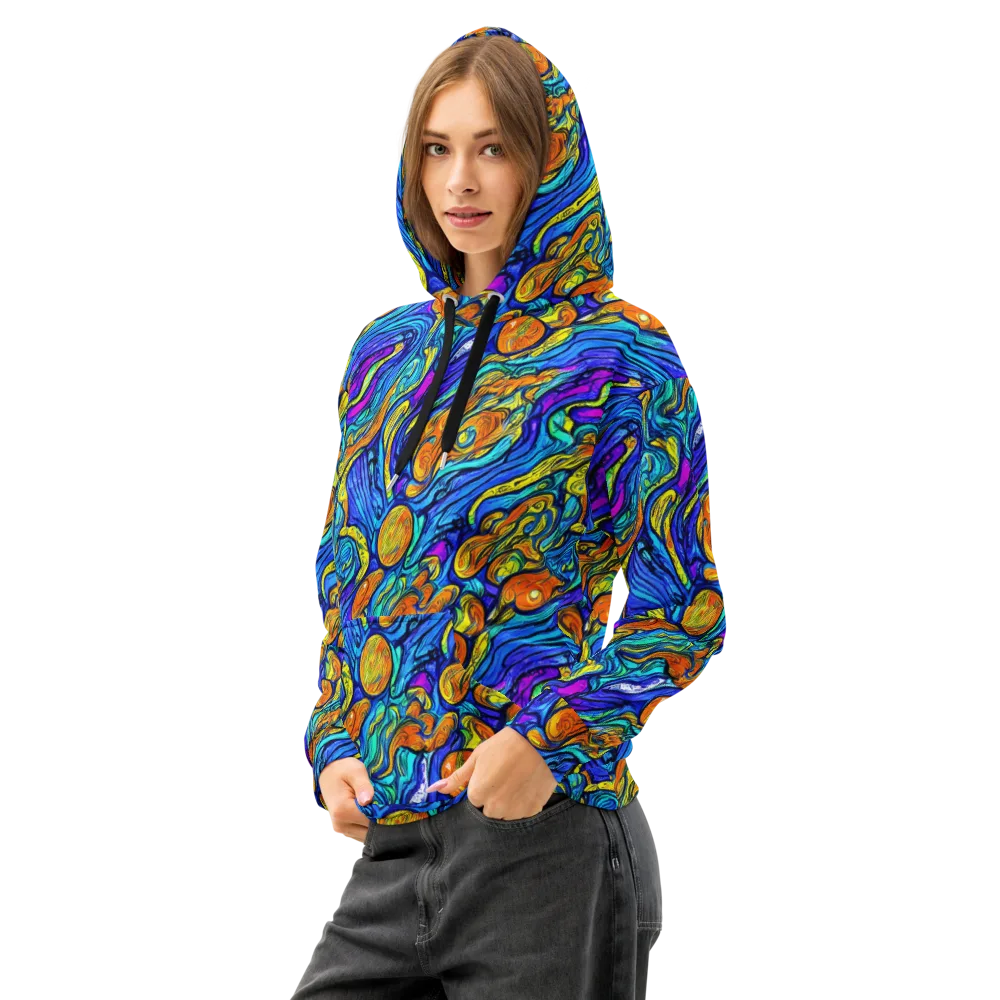 Sonic Sea on Cotton Hoodie — Left Front