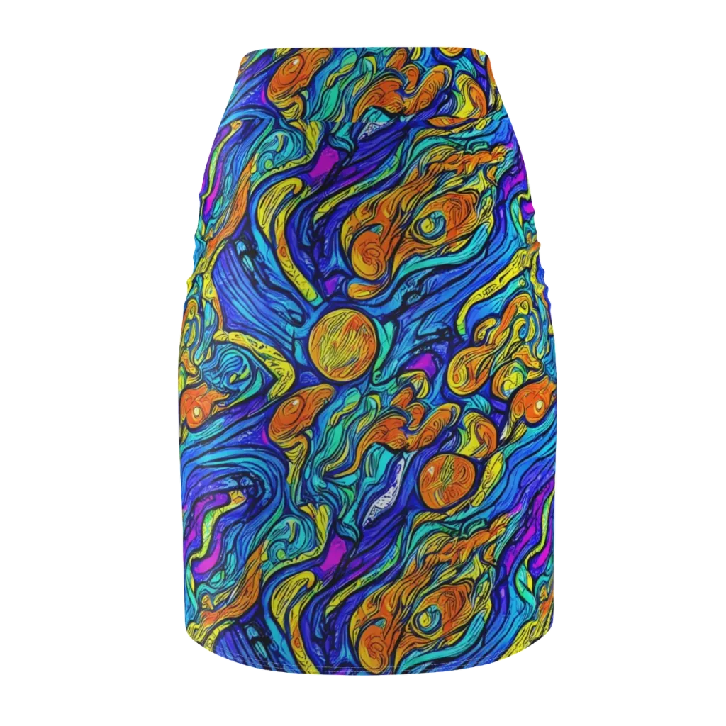 Sonic Sea on Pencil Skirt — Back