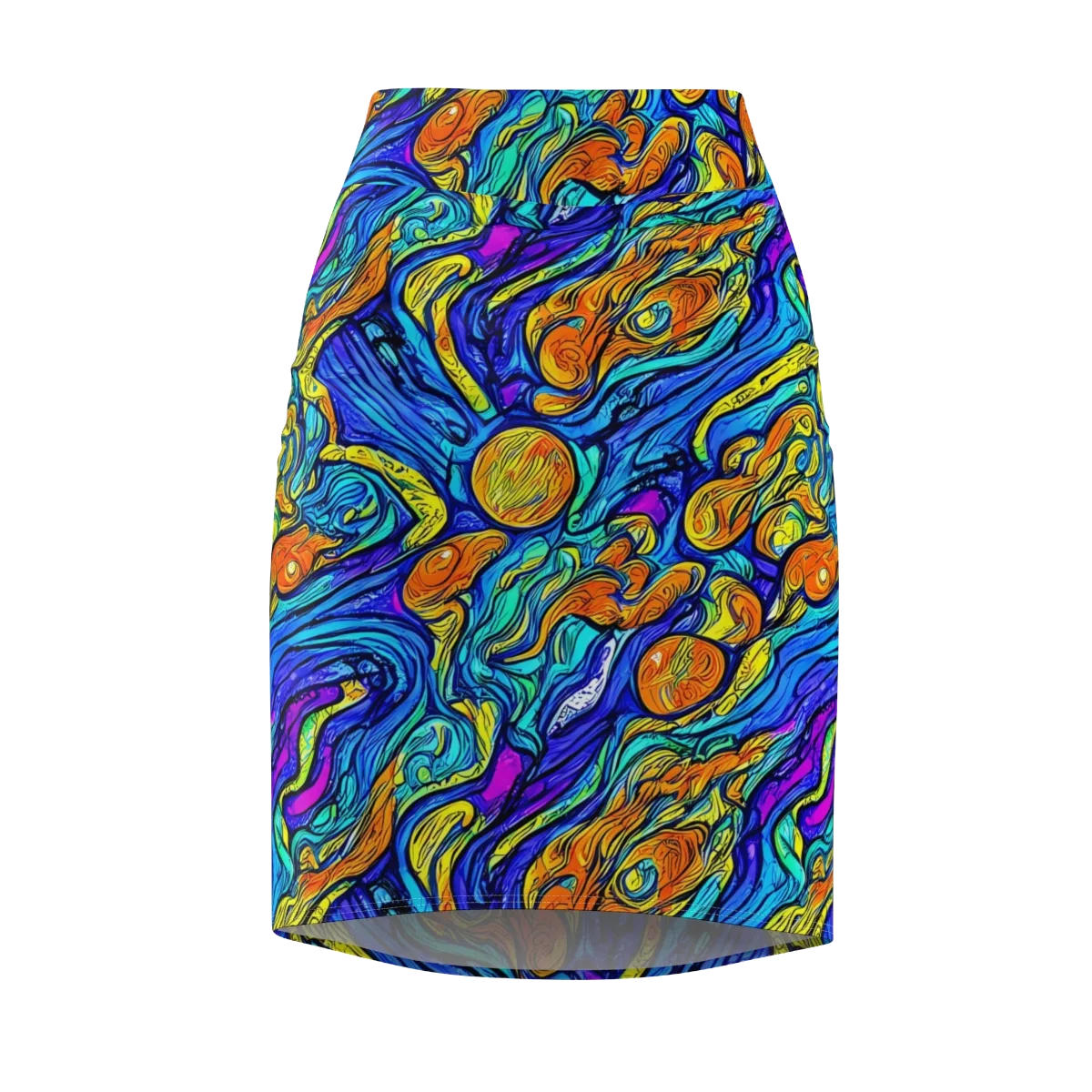Sonic Sea on Pencil Skirt — Front
