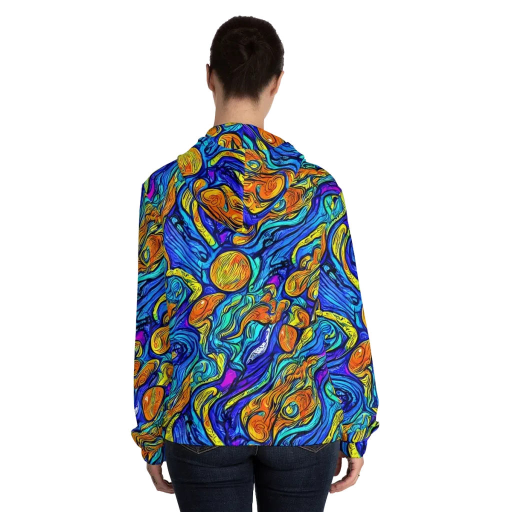 Sonic Sea on Women's Full-Zip Hoodie — Back On Person