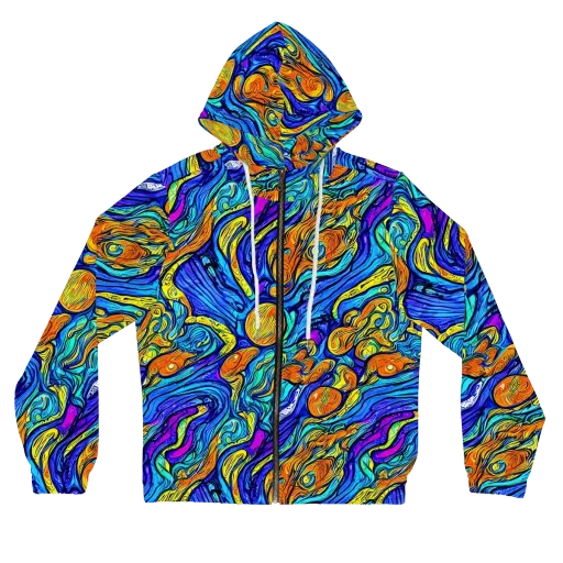 Sonic Sea on a Women's Full-Zip Hoodie