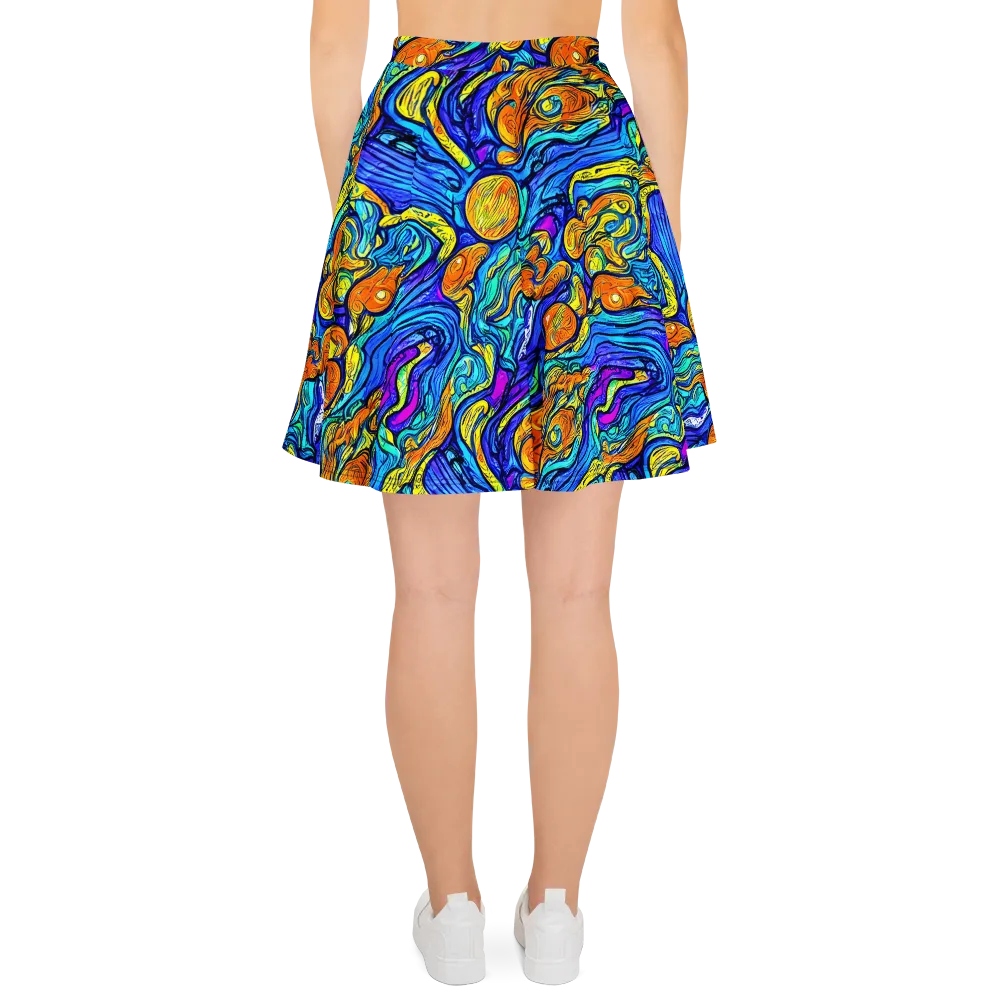 Sonic Sea on Skater Skirt — Back