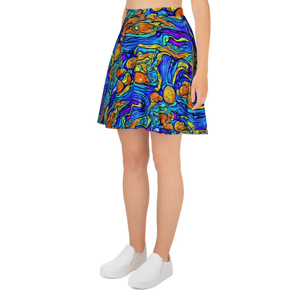 Sonic Sea on Skater Skirt — Left