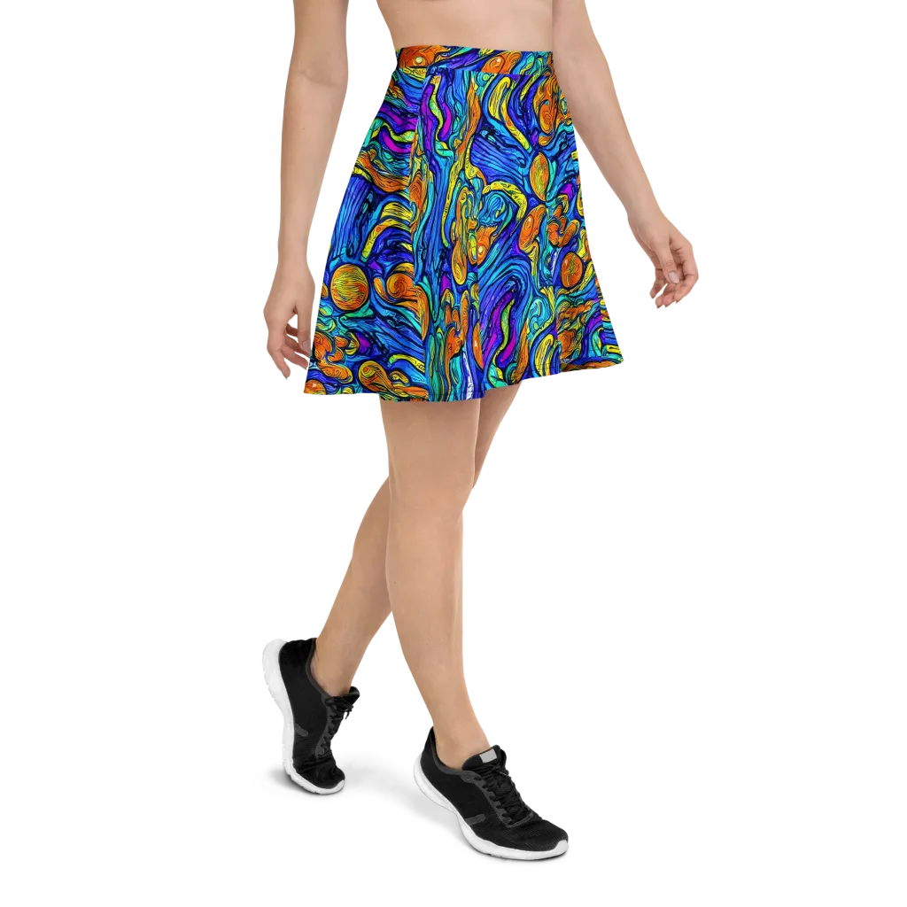 Sonic Sea on Skater Skirt — Right