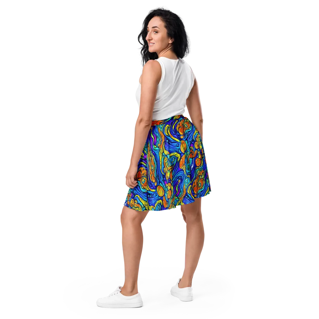 Sonic Sea on Skater Skirt — Back