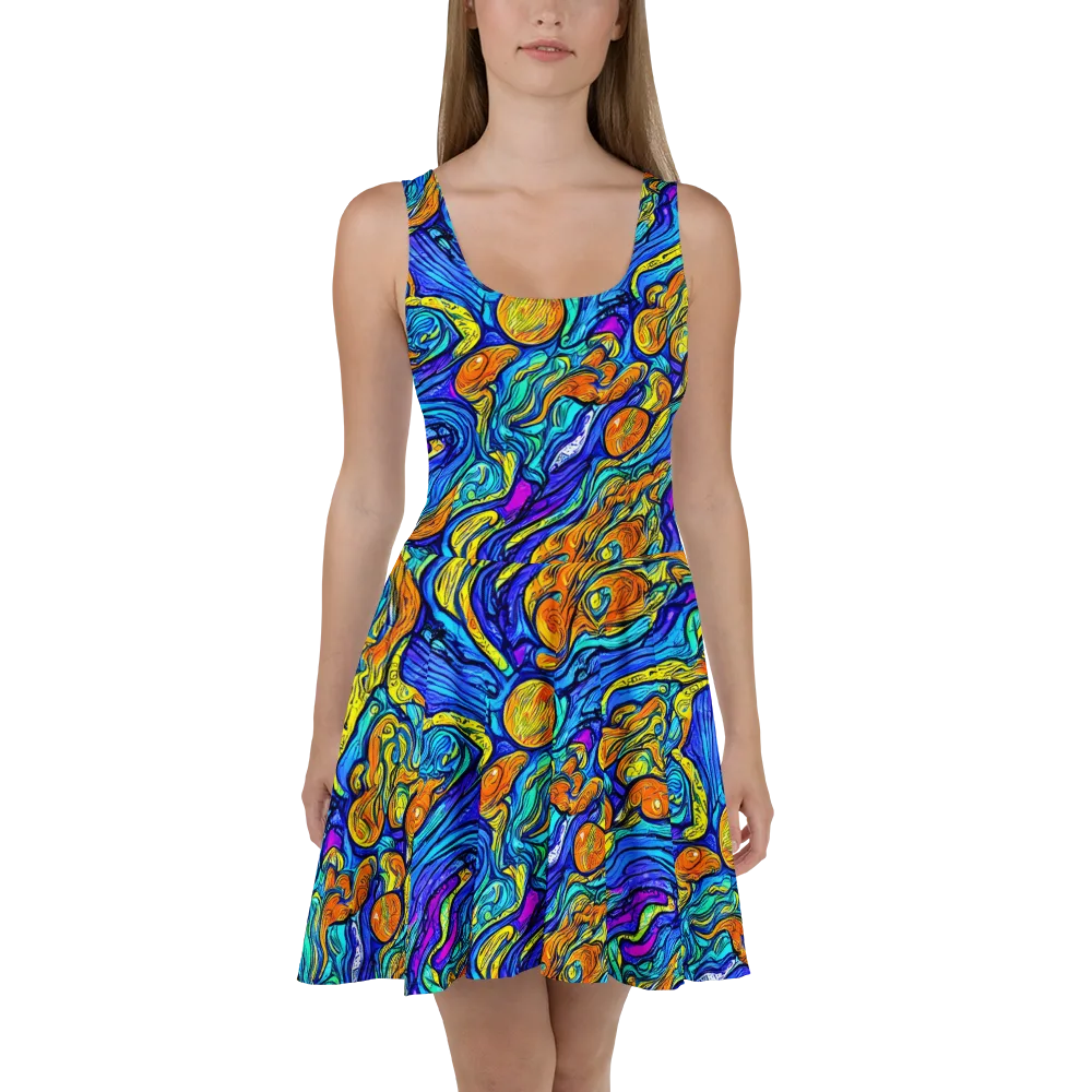 Sonic Sea on Skater Dress — Front