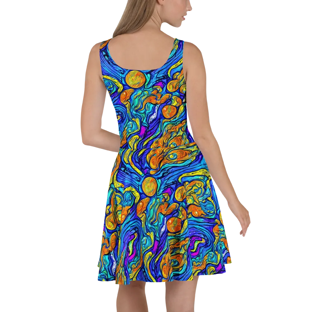 Sonic Sea on Skater Dress — Back