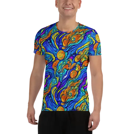 Sonic Sea on a Men's Athletic T-Shirt