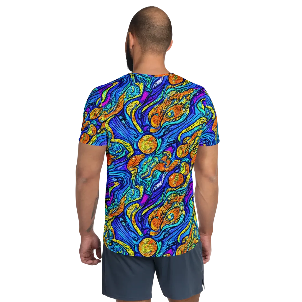 Sonic Sea on Men's Athletic T-Shirt — Back