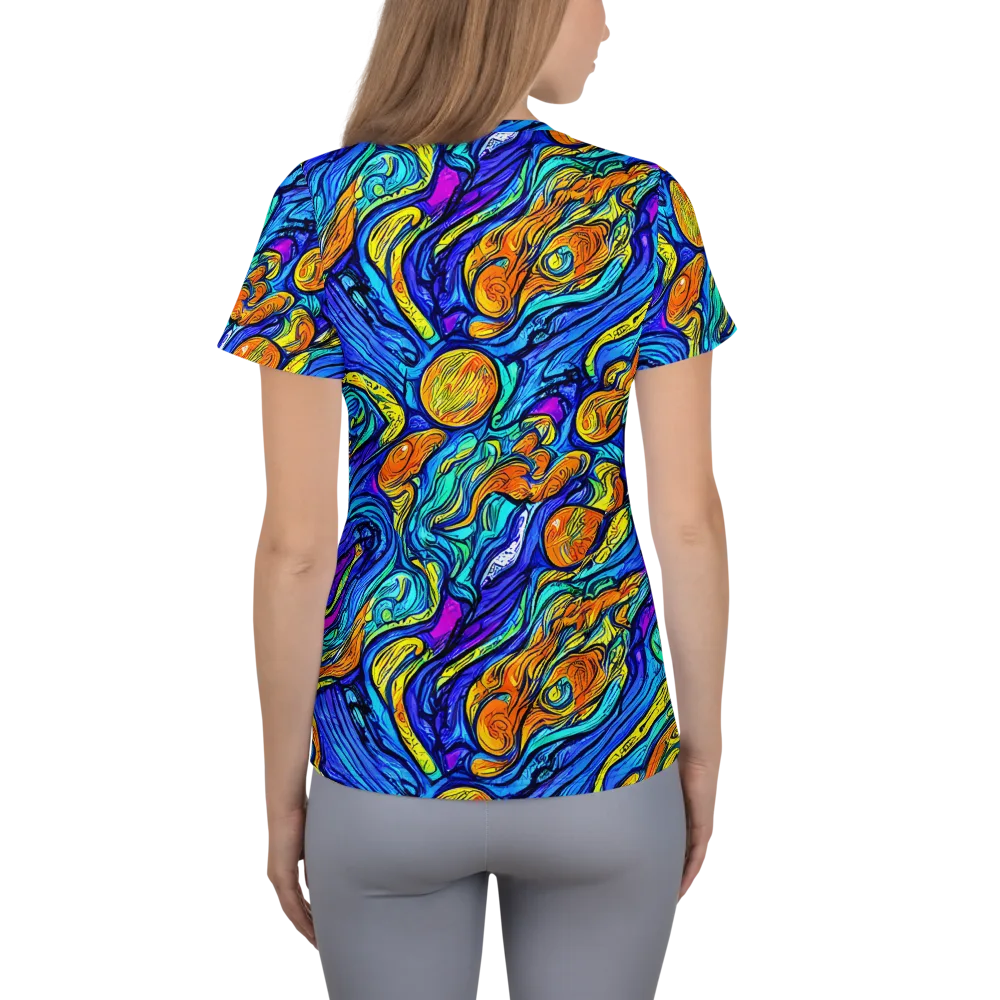 Sonic Sea on Women's Athletic T-Shirt — Back