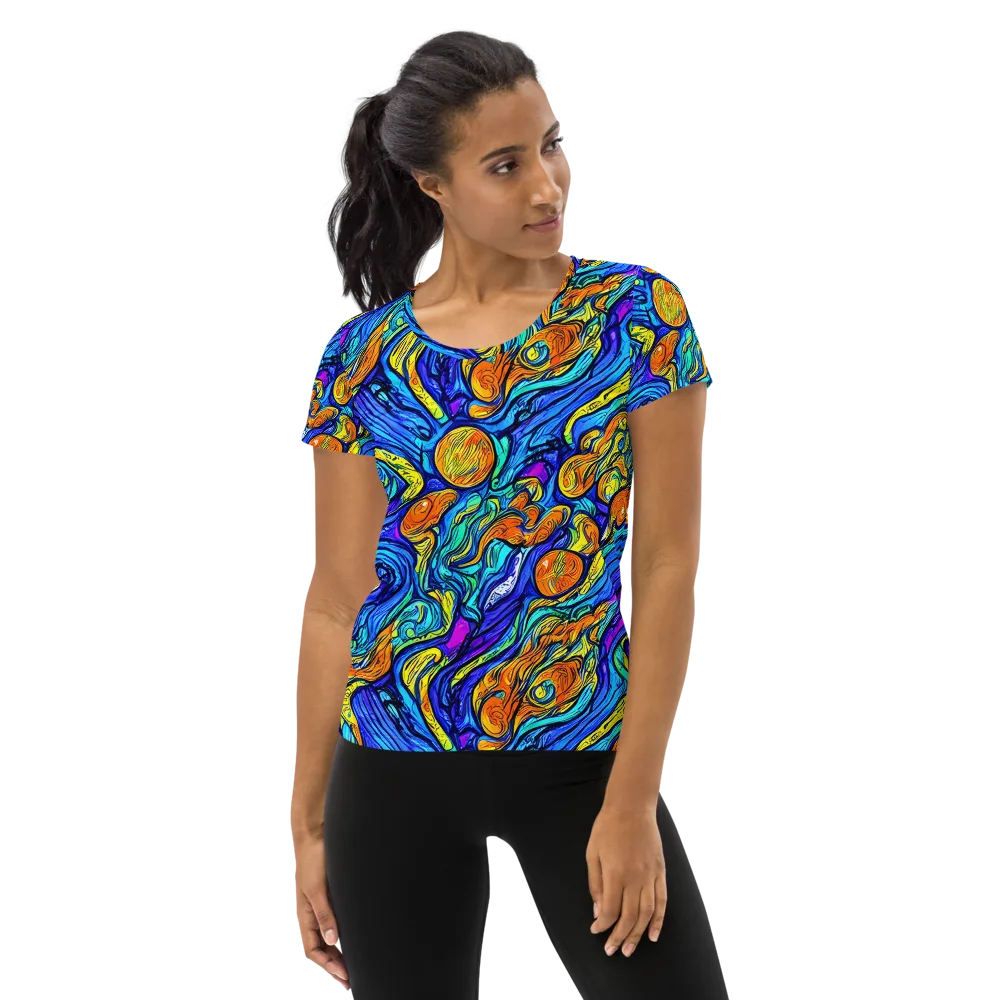 Sonic Sea on Women's Athletic T-Shirt — Front