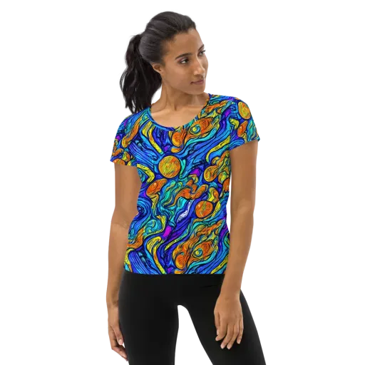 Sonic Sea on a Women's Athletic T-Shirt