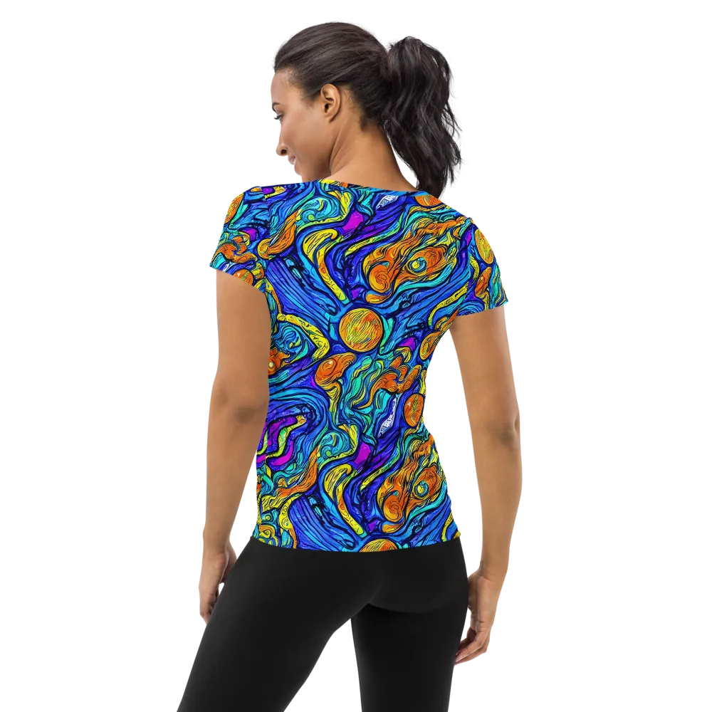 Sonic Sea on Women's Athletic T-Shirt — Back