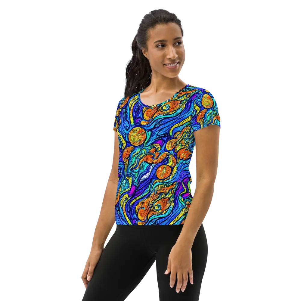 Sonic Sea on Women's Athletic T-Shirt — Left