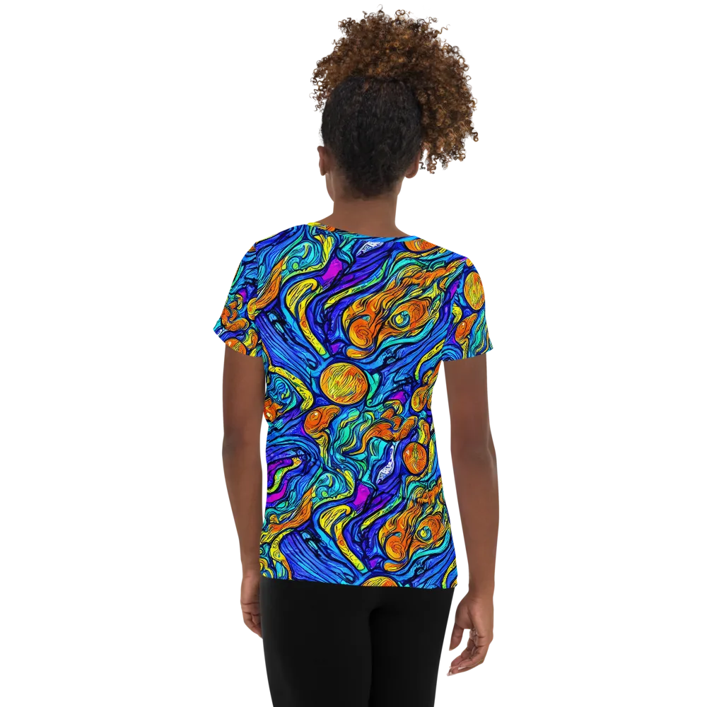 Sonic Sea on Women's Athletic T-Shirt — Back