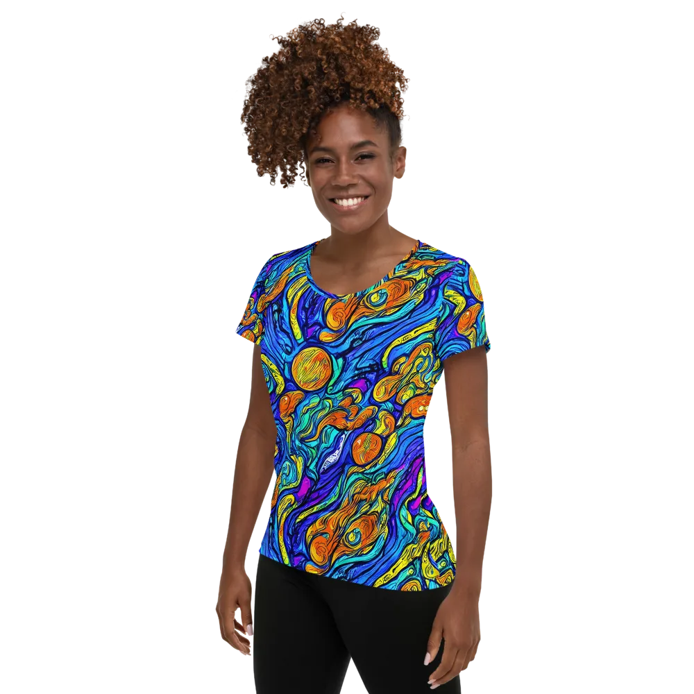 Sonic Sea on Women's Athletic T-Shirt — Left