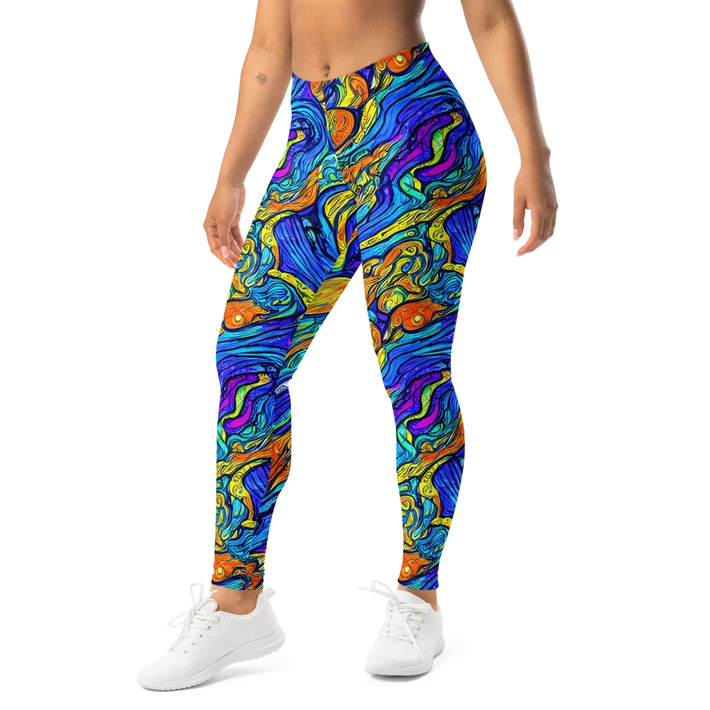 Sonic Sea on Leggings — Left Front
