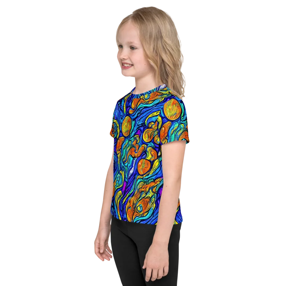Sonic Sea on Kids Crew Neck T-Shirt — Left