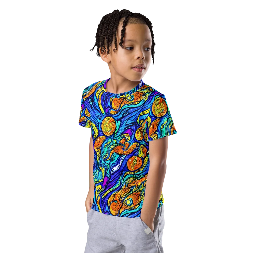 Sonic Sea on Kids Crew Neck T-Shirt — Left Front