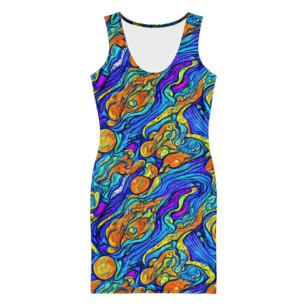 Sonic Sea on Bodycon Dress — Front